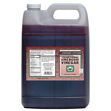 Emperor's Kitchen Traditional Japanese Morisho Umeboshi Vinegar, Kosher, Vegan, Fruit Vinegar, 1 Gallon