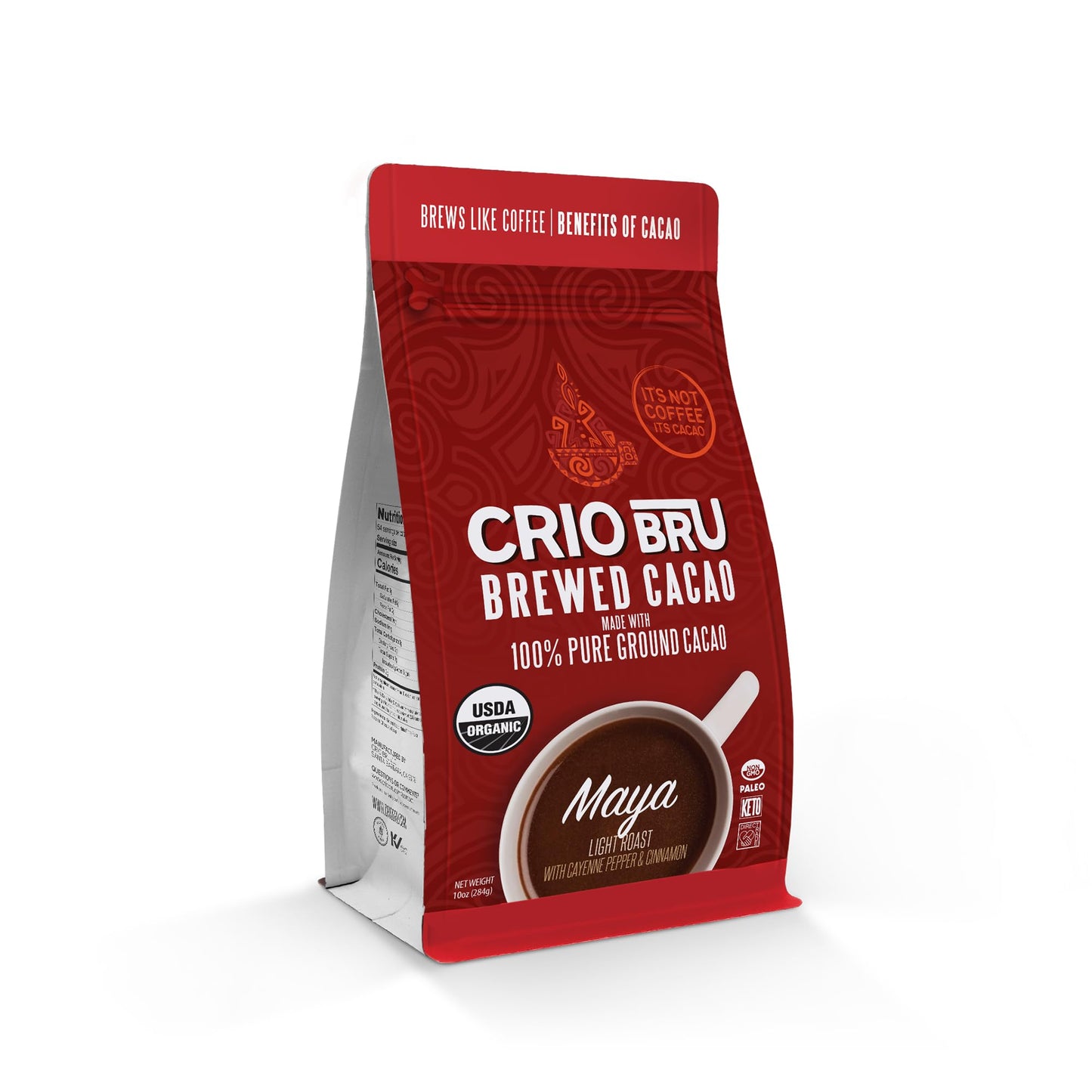 Crio Bru Cacao Drink | Organic Light Roast | 1.5 lb | 99% Caffeine Free, Low Calorie, Keto Friendly