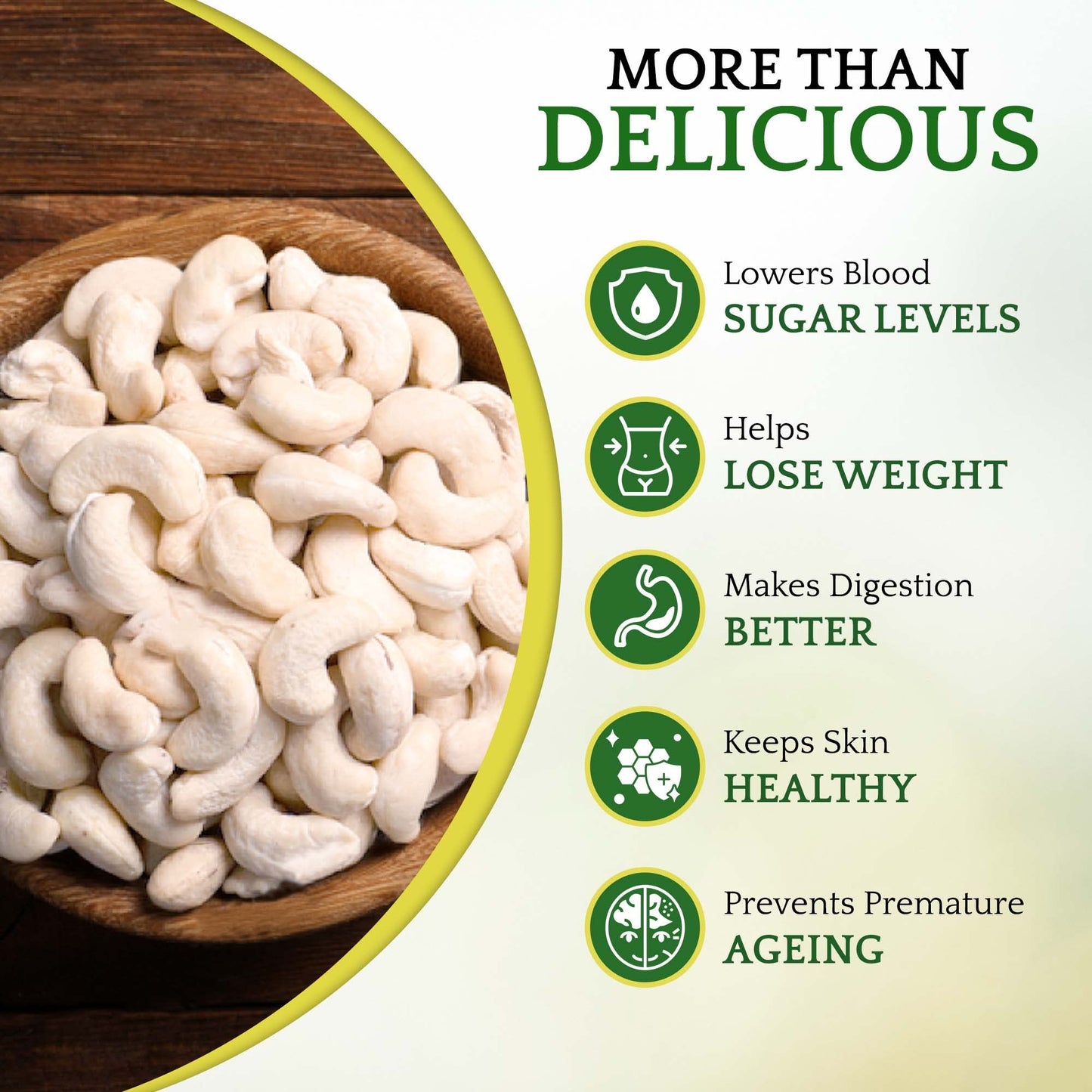 Sunbest Natural - Whole Raw Cashew, Unroasted & Unsalted Cashews For Cooking, Baking, & Toppings, On-The-Go Vegan Snack, Non-Gmo Cashew Nuts Bulk In Resealable Bag, 3 Lbs