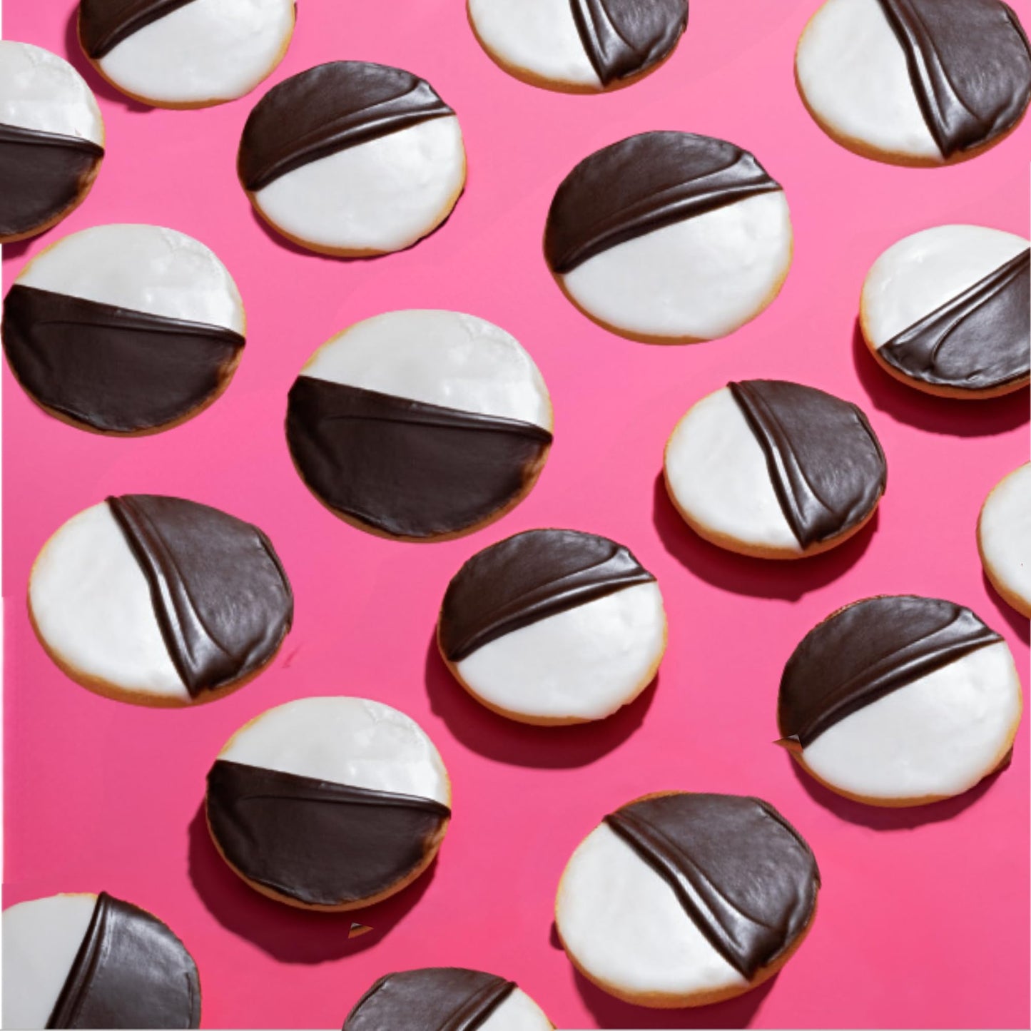Black And White Cookies | 20 Gourmet Cookies Individually Wrapped | Ny Style Black & White Cookies | Easter Food Gift Baskets |