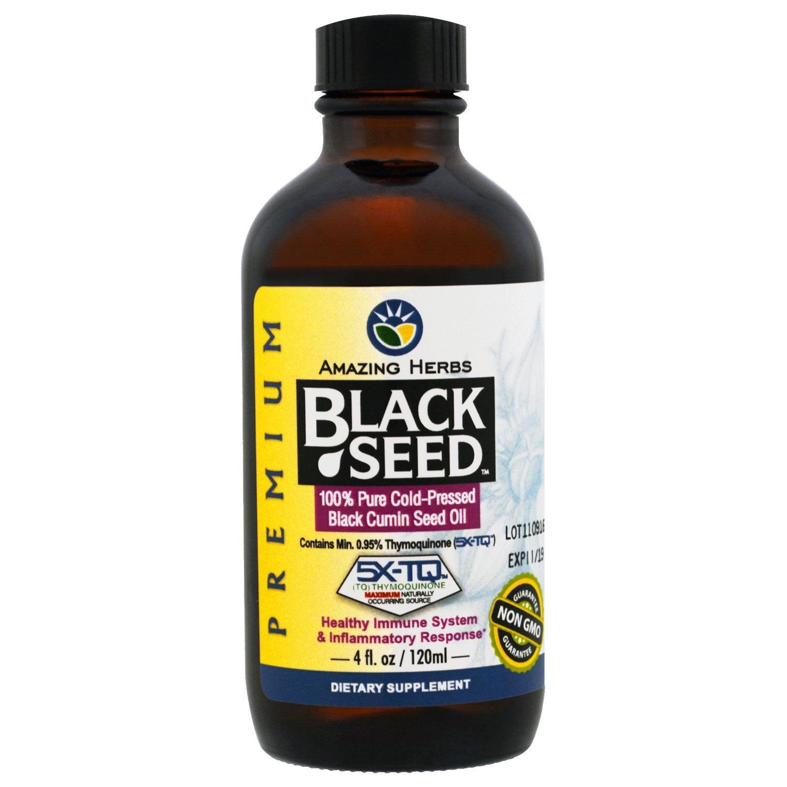 Amazing Herbs Black Seed Oil, Premium, 4 Fl Oz, Pack of 1