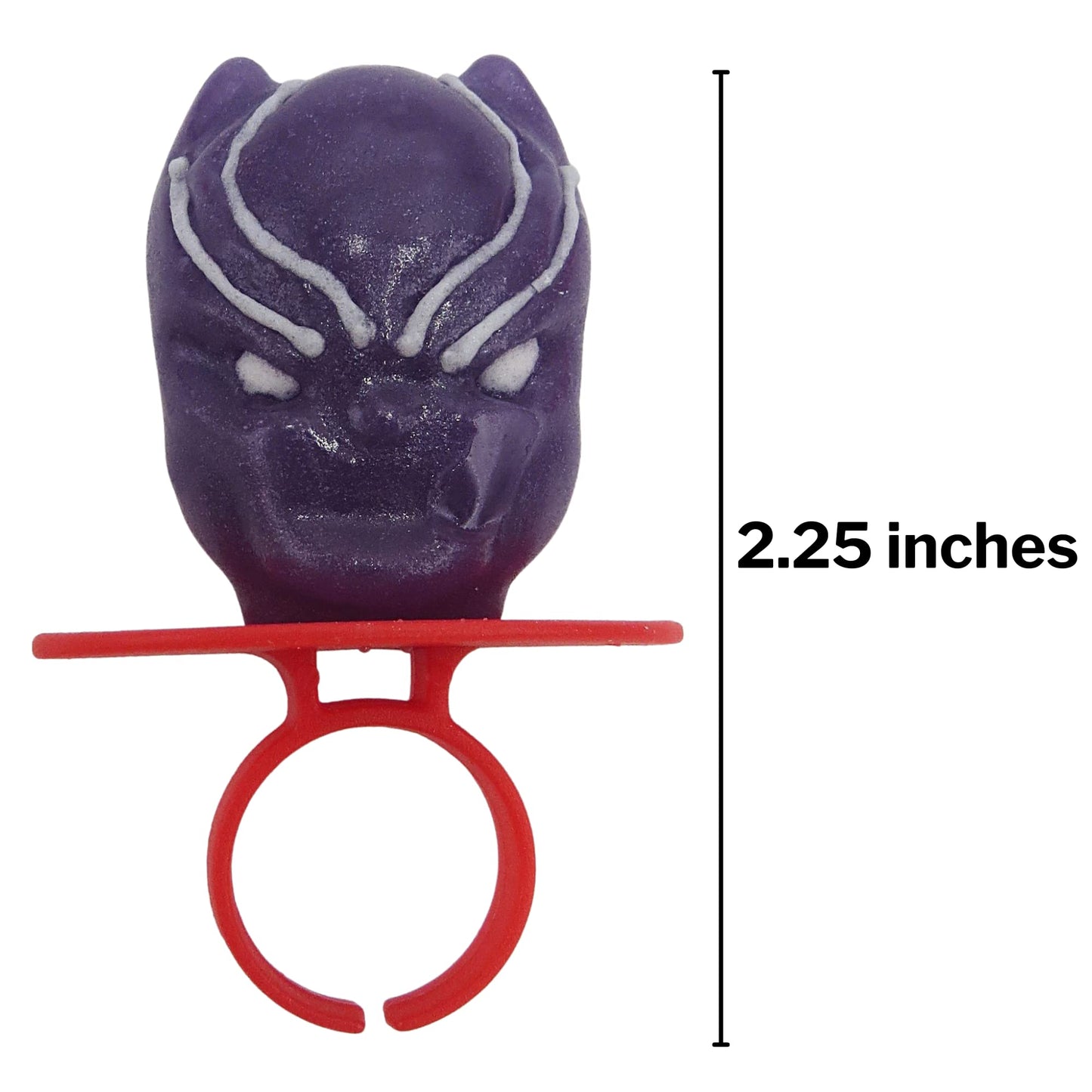 Imaginings 3 Marvel Lollipop Rings Individually Wrapped Candy Spider-Man Iron Man Black Panther Character Shaped Suckers 18 Coun