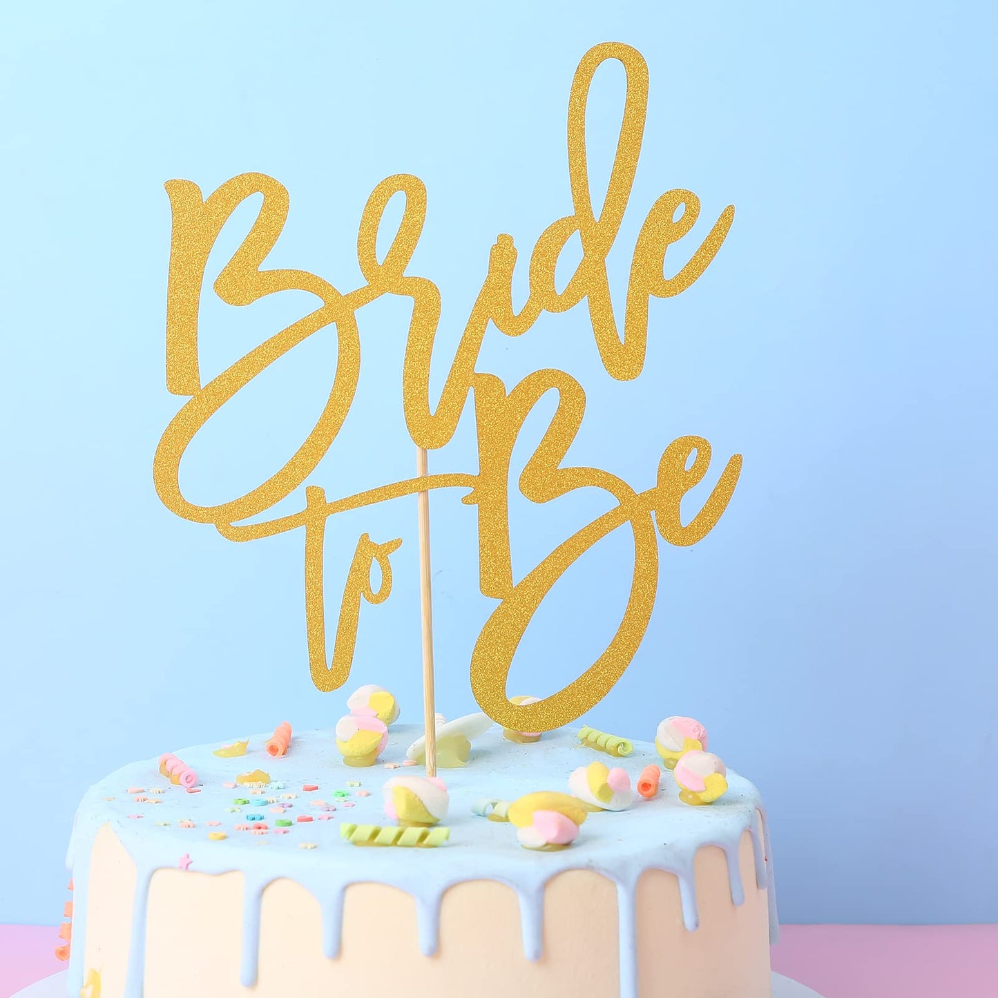 LeeLeeAn Bride to Be Cake Topper - Gold Glitter Paper Decoration, Model Bride to Be001
