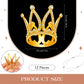 Yulejo Crown Cake Topper Set, 12 Pieces, Gold Crystal Mini Baby Crown Headpieces for Bridal, Baby Shower, Birthday Party Decor