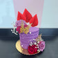 Gyufise Paper Palm Fan Cake Toppers, Red, 4.7x5.1 inches, Model ZN0680-2, Ideal for Birthday and Wedding Party Decorations