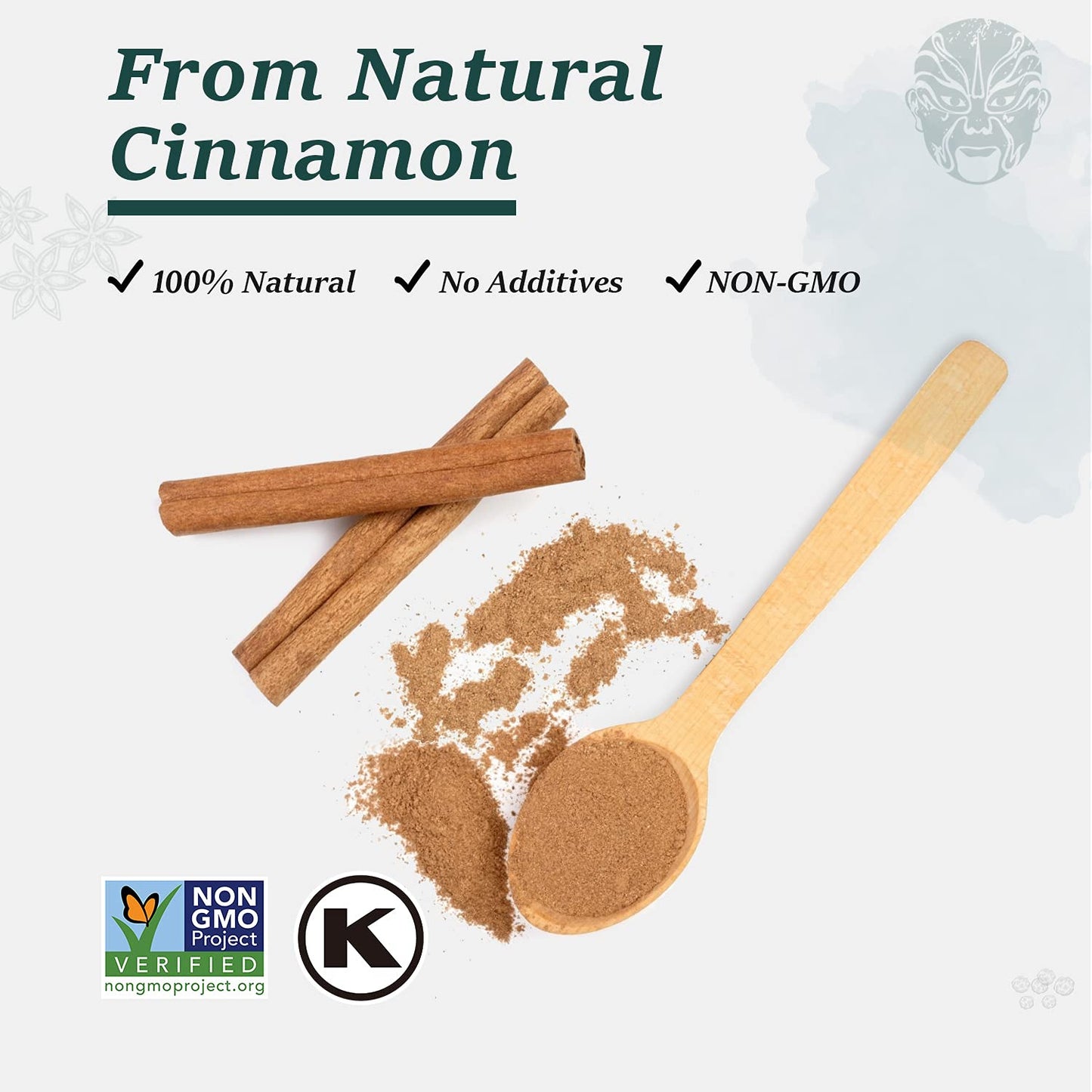 Soeos Cinnamon Powder, Cinnamon, Ground Cinnamon, Cinnamon Sticks, 100% Raw, Non-GMO, Kosher Certified, Cinnamon Seasoning Spice