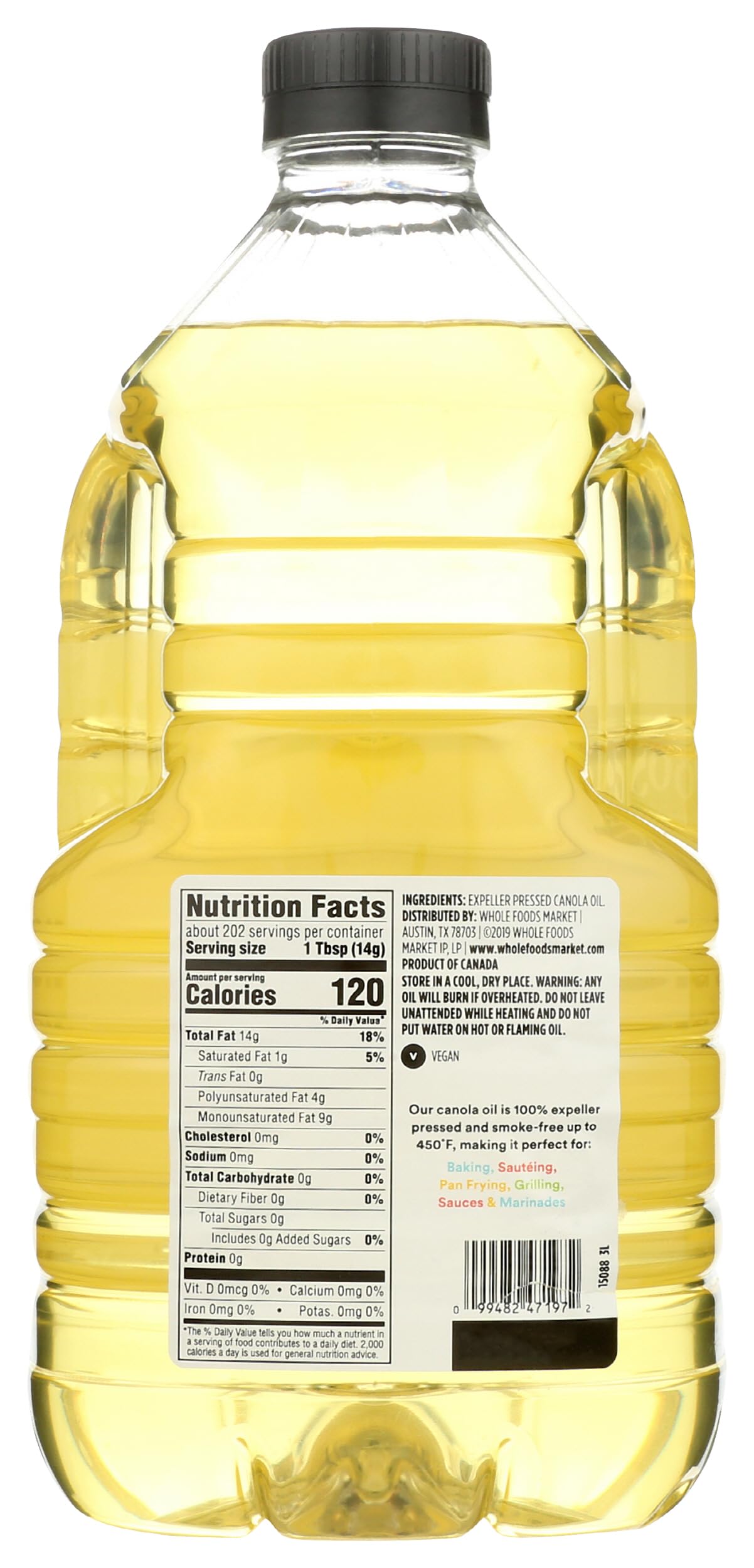 365 by Whole Foods Market, Canola Cooking Oil, 101.4 Fl Oz
