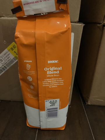 Dunkin' Donuts Whole Bean Coffee, 5 LB (5 x 1 LB), Freshly Roasted, Perfect for Brewing, Rich Flavor, 16 Ounce Pack