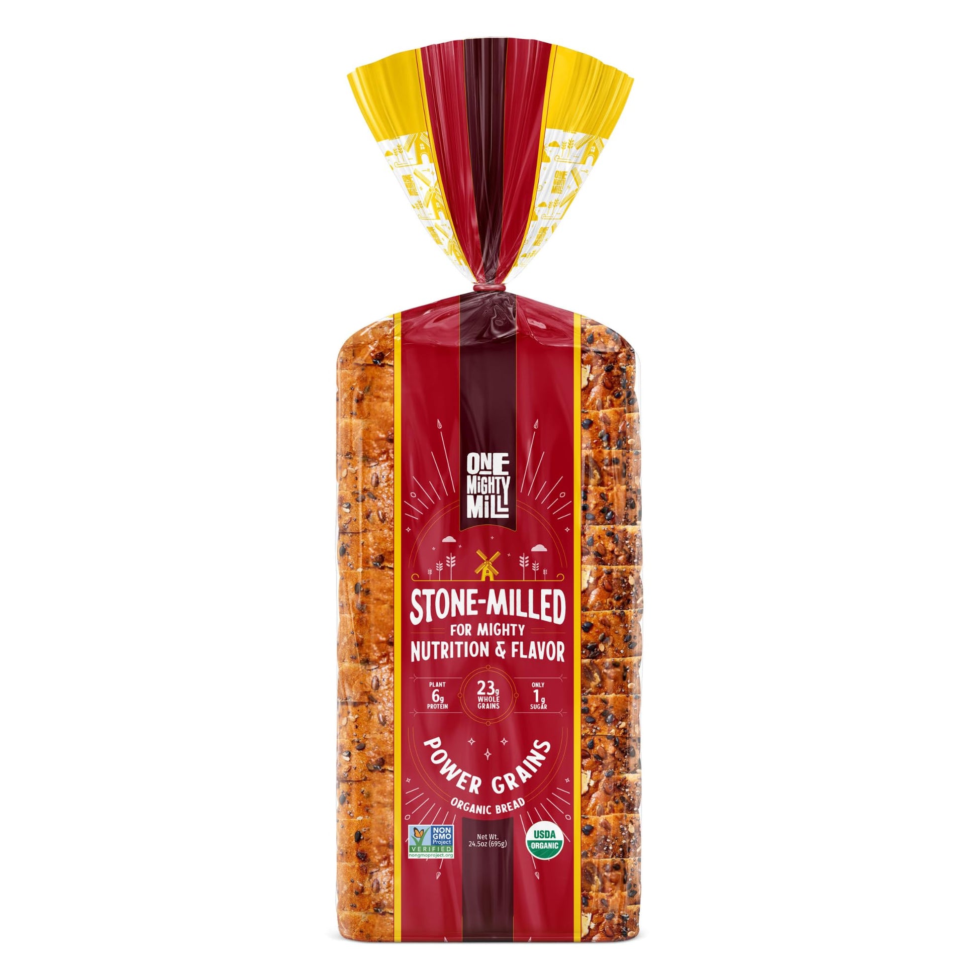 ONE MIGHTY MILL Organic 100% Power Grains Bread, 24.5 OZ