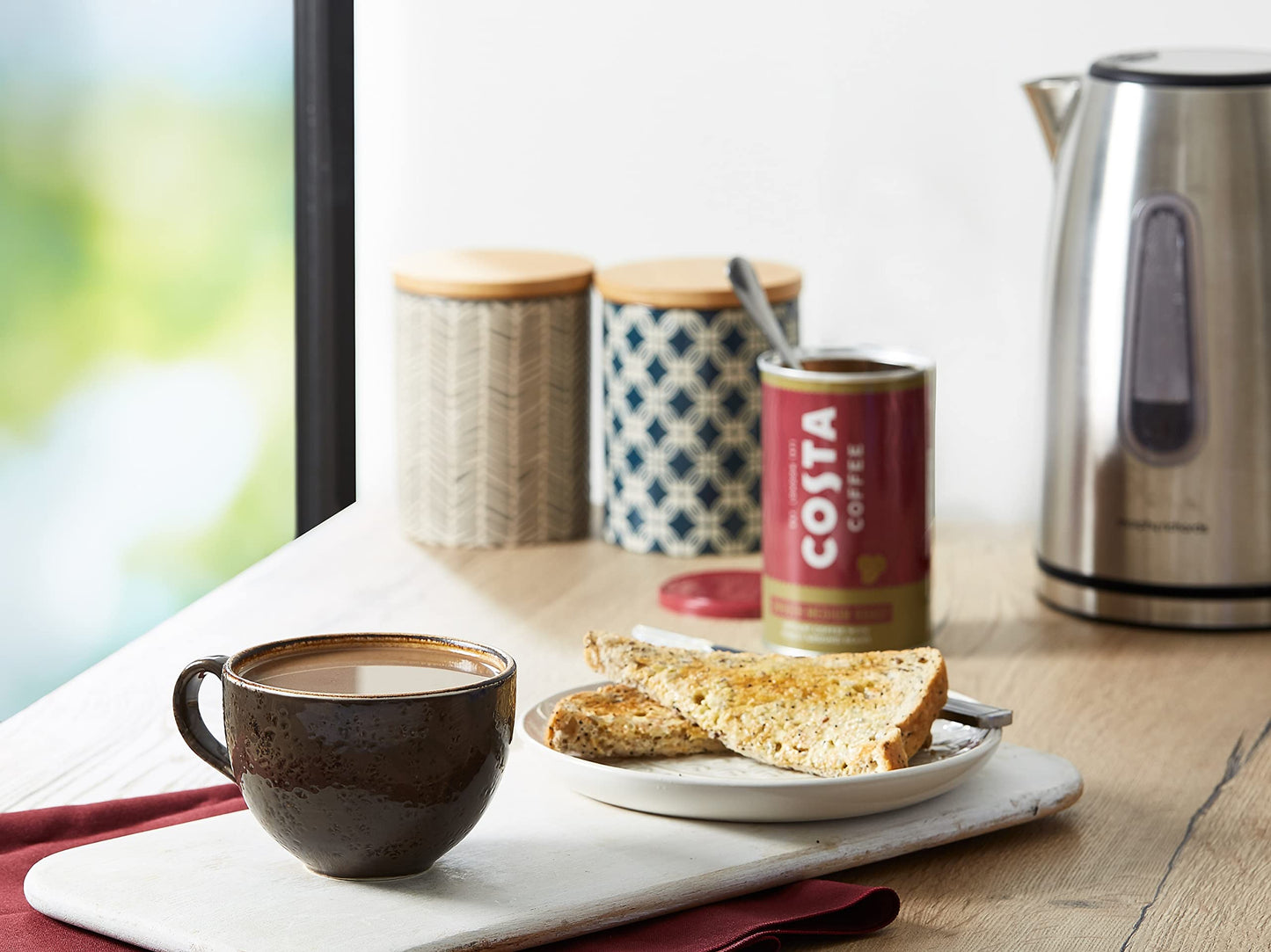 Costa Coffee Smooth Medium Roast Instant Coffee With Finely Ground Beans Tin, 6 X 100G, Cos-Mg-Uk-5001