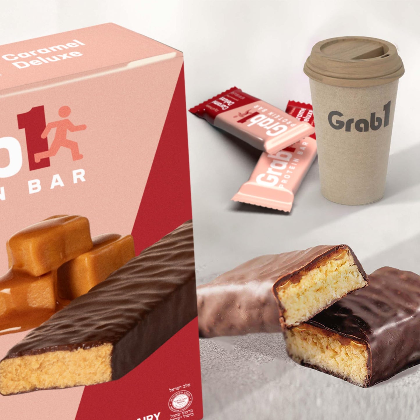 Grab1 12Gr Protein Bars, Caramel Deluxe Protein Bar (2 Pack - 10 Bars) | Delicious And Nutritious | Low Calorie | Perfect For Snacking