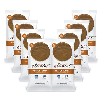 ELEMENT Peanut Butter Rice Cakes, Non-GMO, Gluten-Free, 28 Ounce Pack of 8