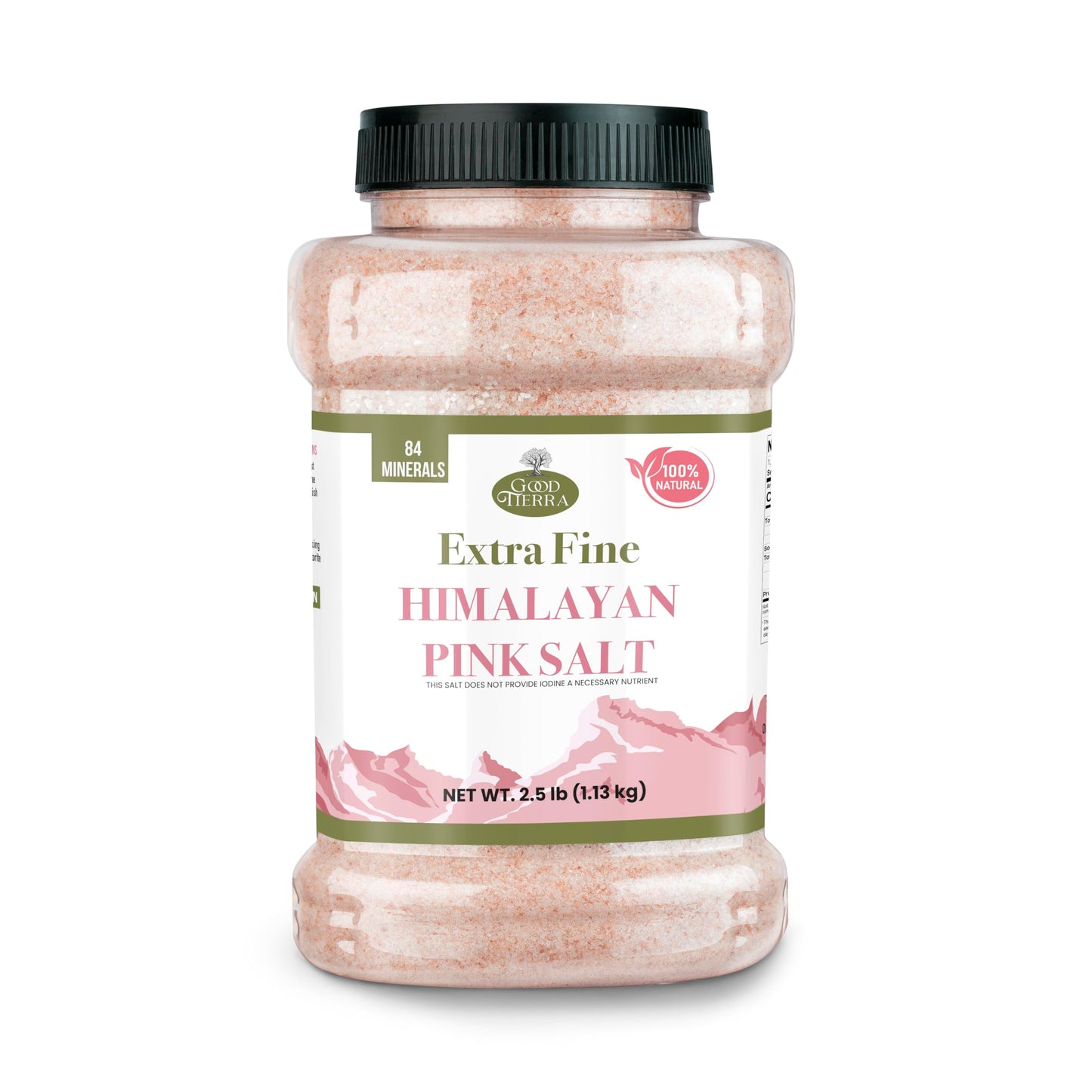 GOOD TIERRA Himalayan Pink Salt - Extra-Fine Grain, 2.5 lb (40 Ounce) Jar