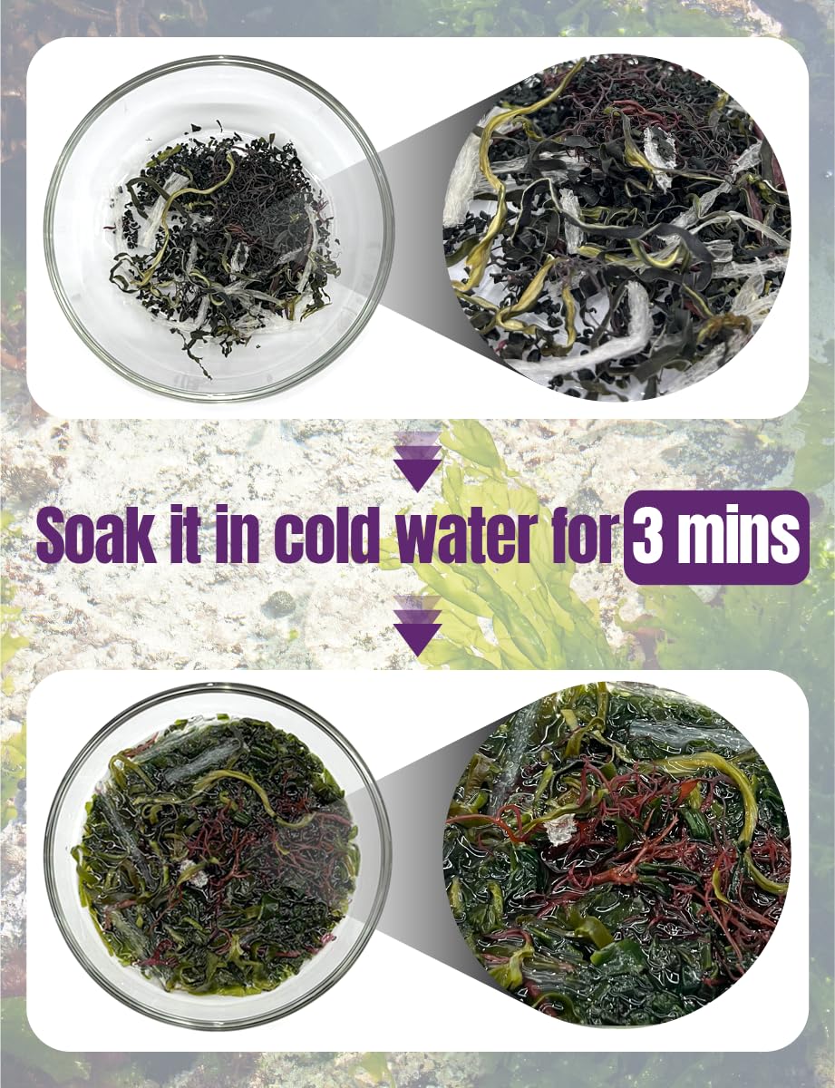Korean Assorted Seaweed Salad 8G * 7 Packs - Seaweed Salad Mix