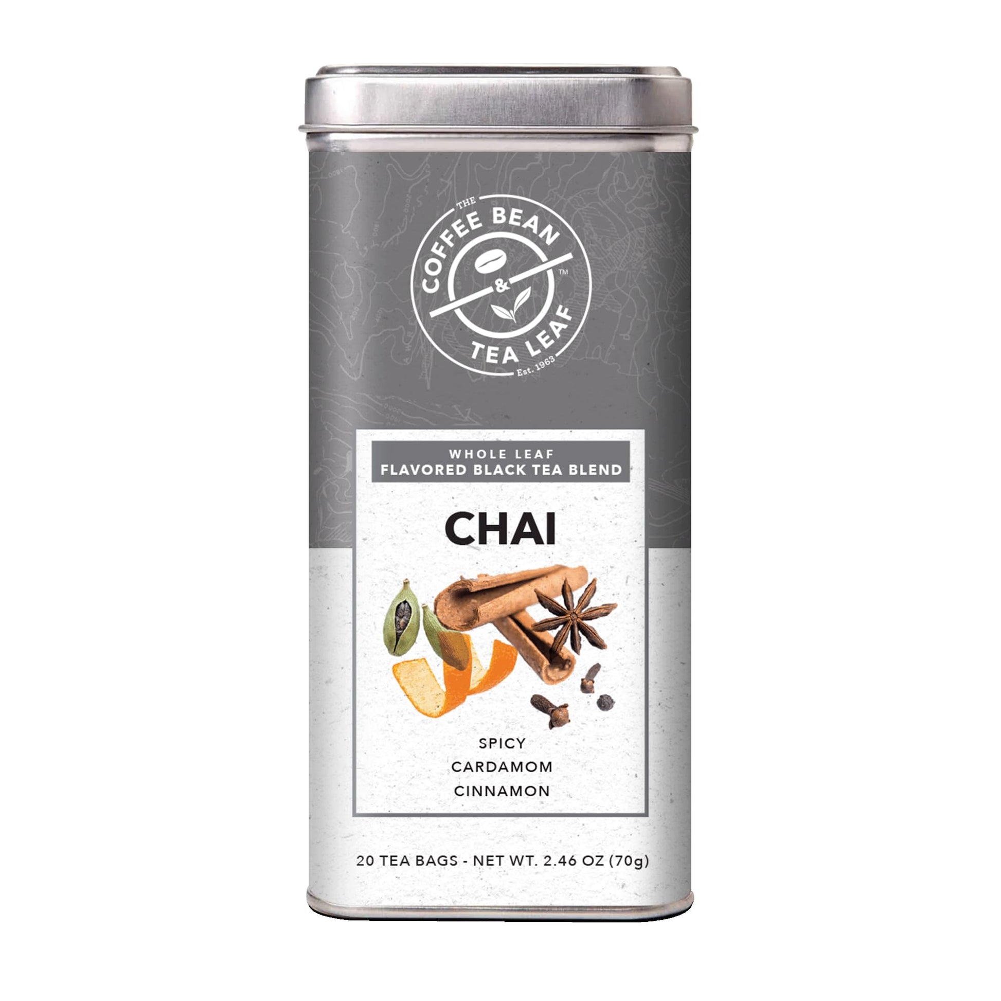 Coffee Bean & Tea Leaf Chai Black Tea Bags, Whole Leaf, 20 Count, Model 2831302008