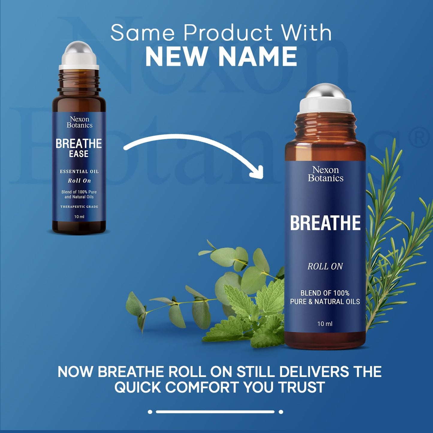 Breathe Ease Essential Oil Roll On Blend 10Ml - Breathe Easy Essential Oil Roll-On - Pure Eucalyptus, Peppermint, And Rosemary O