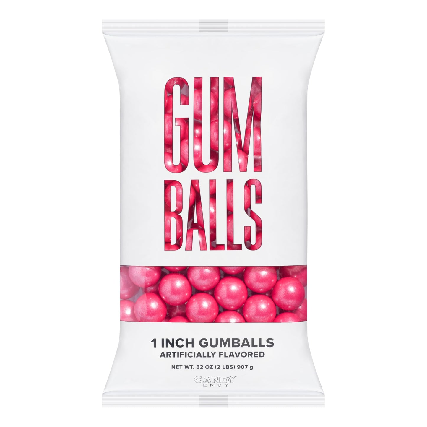 Large 1" Shimmer Pink Gumballs - 2 Pound Bag - Approximately 120 Gumballs Per Bag