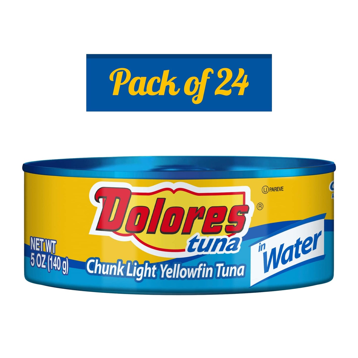 Dolores Tuna Chunk Light Yellowfin Tuna in Water  5oz Canned Tuna (Pack of 24)