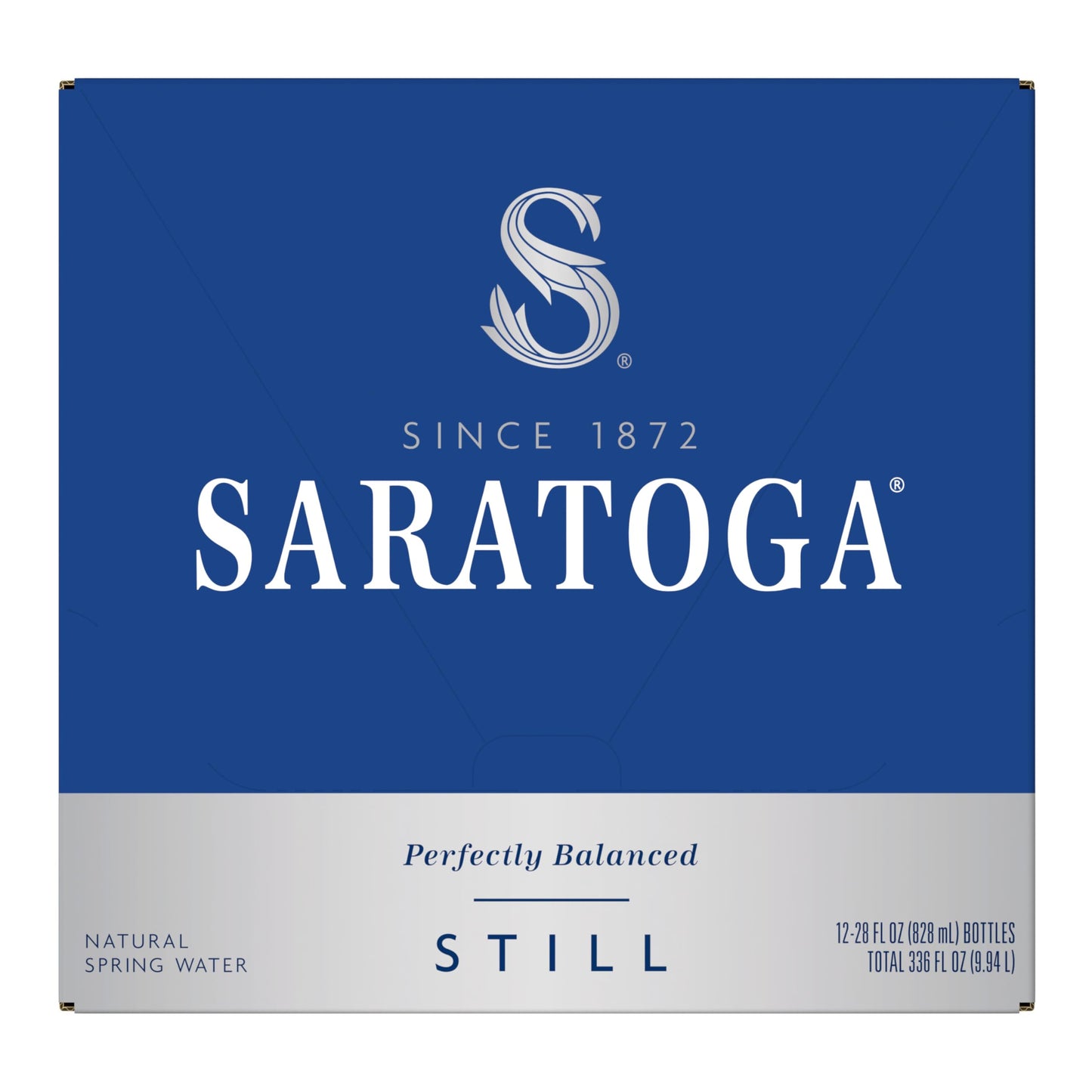Saratoga Natural Spring Water, 28 oz Non-Carbonated, Pack of 12 - Pure Refreshment for Hydration