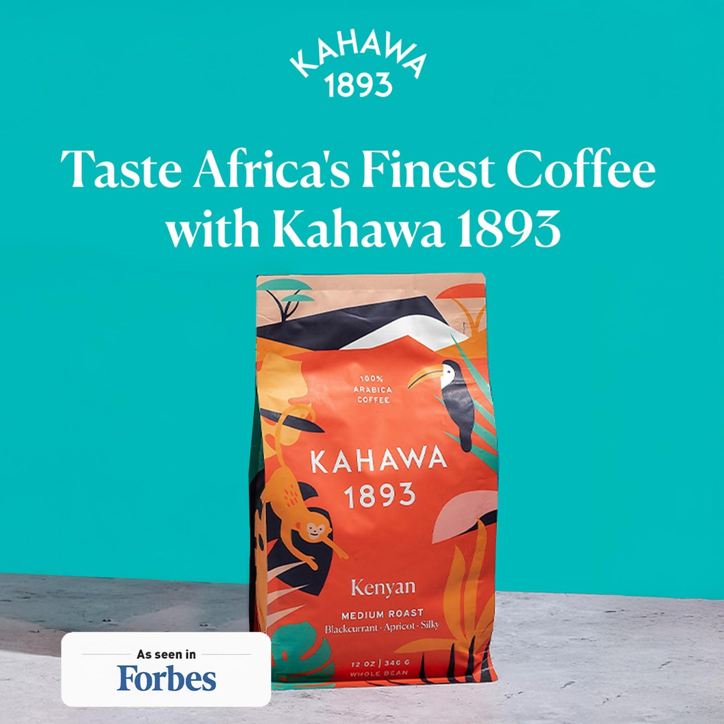 KAHAWA 1893 Whole Bean Coffee Medium Roast Kenyan Blend, 24 Oz, High Antioxidants, Organically Grown, Ethically Sourced