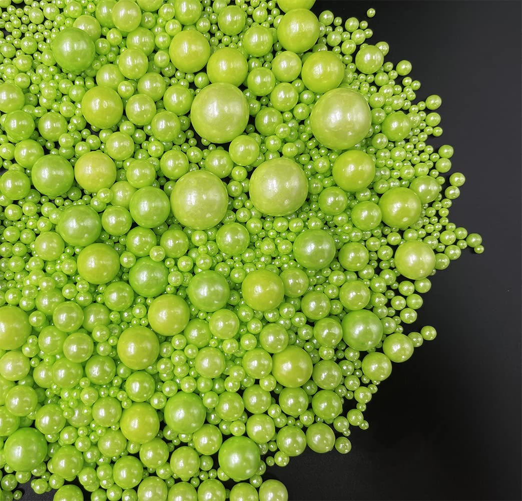 Kuting St. Patricks Day Green Pearls Sugar Candy Sprinkles 130g for Baking and Decorating