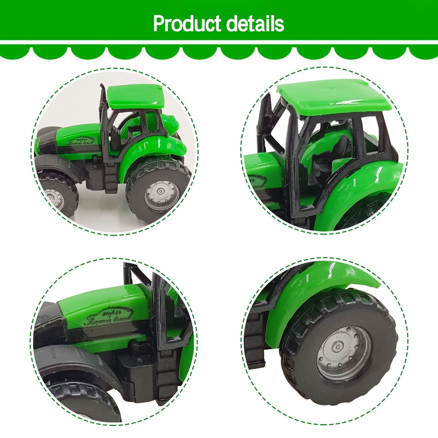26 Pcs Mini Farm Animal Tractor Cake Topper Set With Tree Farmer Fences Cow Pig Sheep Figures Tractor Farmer Cake Topper For Boy