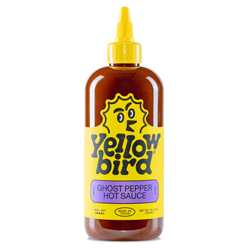Yellowbird Ghost Pepper Hot Sauce - Smoky Pepper Sauce with Tomatoes & Onions - 19.6 oz - Plant-Based, Gluten Free, Non-GMO