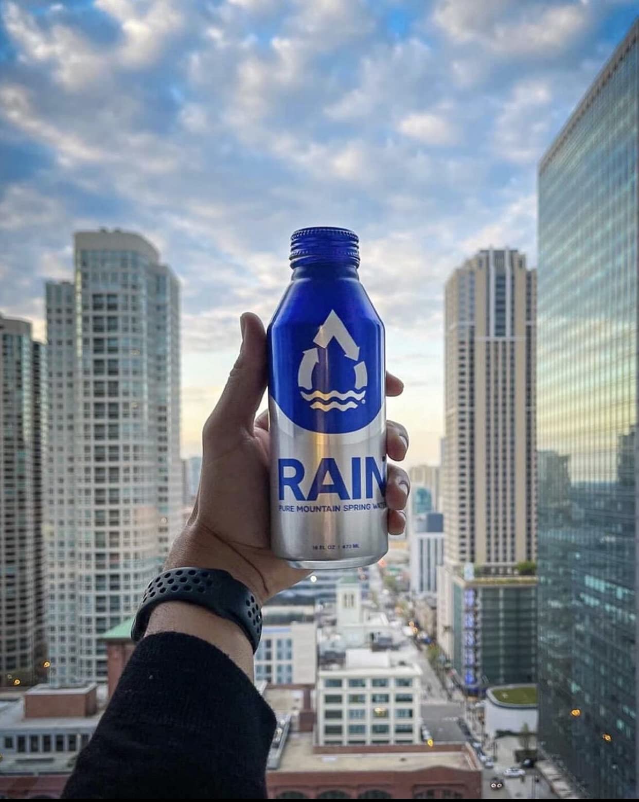 Rain, Spring Water, 16 Oz, 12 Pack, Bottled At The Source, Plastic-Free Recyclable Eco Friendly Aluminum