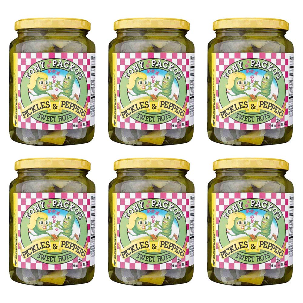 Tony Packo's Pickles and Peppers Sweet Hots, 24 Ounce (Pack of 6)