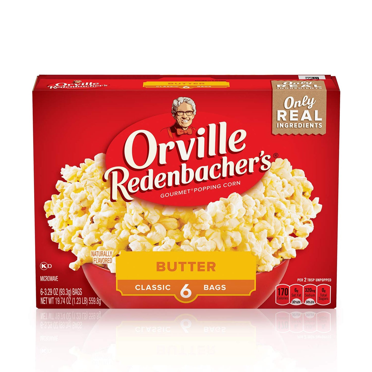 Orville Redenbachers Butter Flavored Microwave Popcorn, Gluten Free, 6 Count Popcorn Bags (6 Boxes)