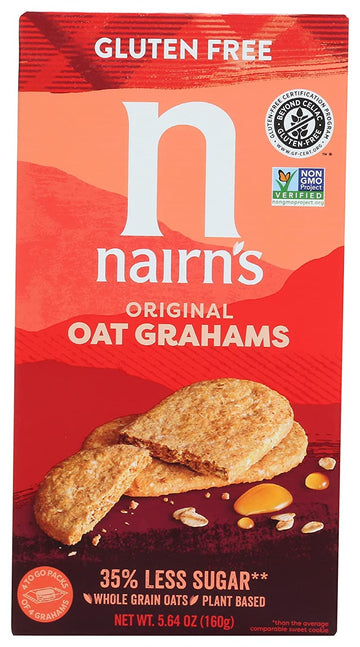 Nairn'S Gluten-Free Original Oat Grahams - Healthy, Tasty And Safe For Celiacs. Perfect On-The Go Snack. High Fiber, No Artifici