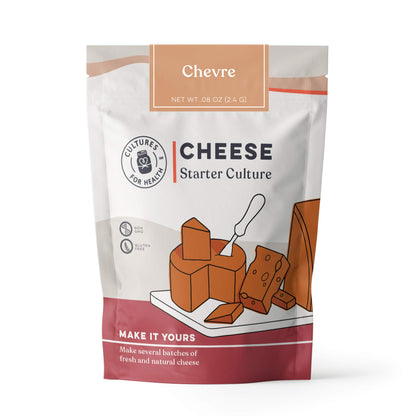 Cultures for Health Chevre Starter Culture | 4 Packets Mesophilic Powdered Active Cultures | Gluten Free Non-GMO Soft Goat Chees