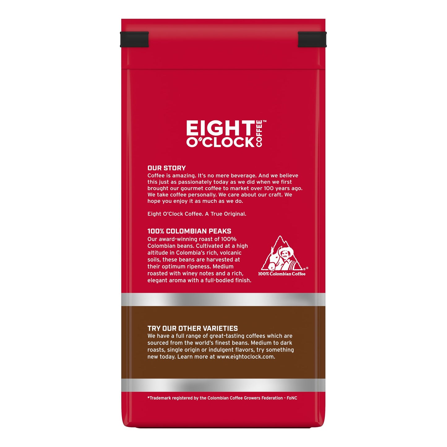 Eight OClock Coffee 100% Colombian Whole Bean Coffee, Medium Roast, 11 Ounce (Pack of 6)