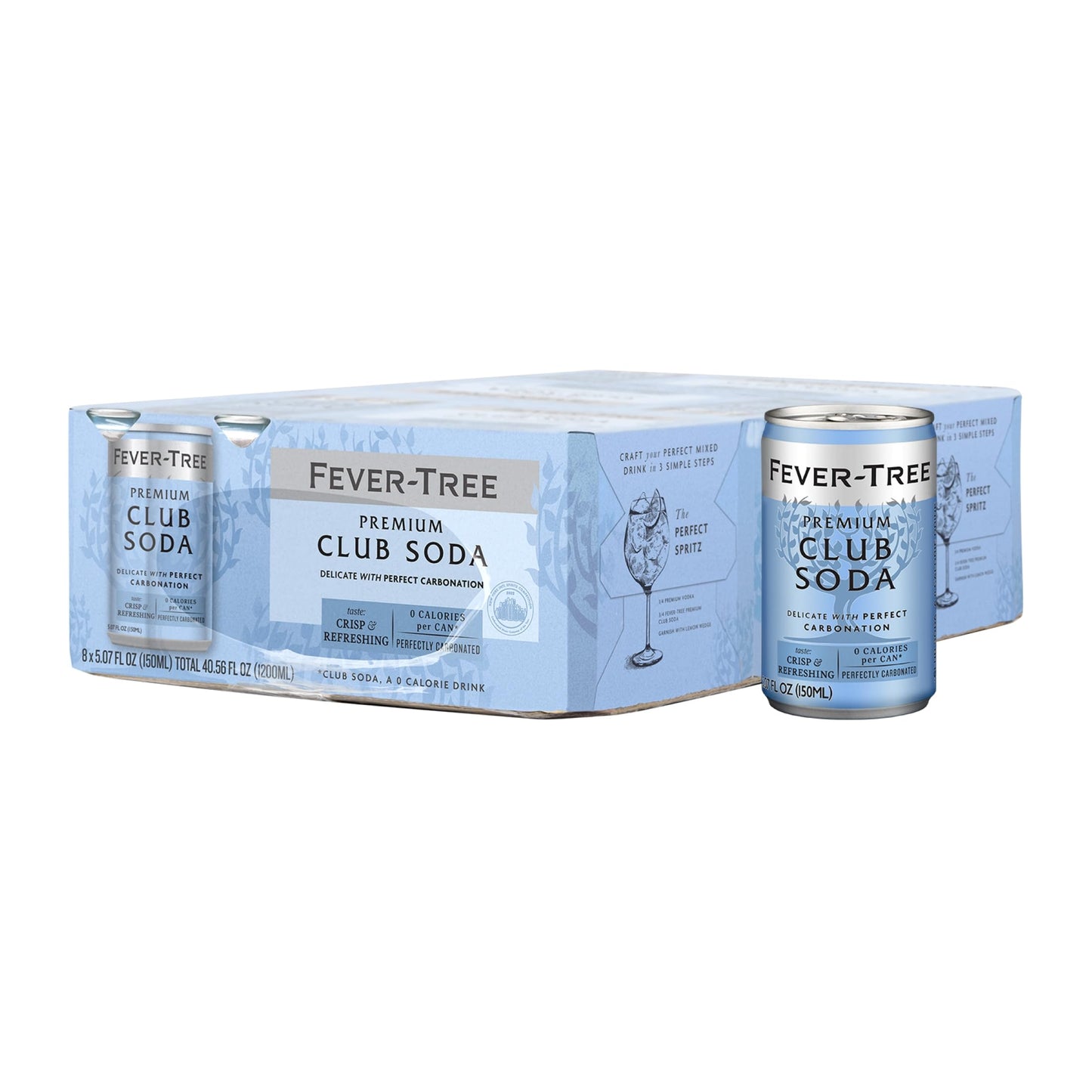 Fever Tree Club Soda Club Soda - Premium Quality Delicate With Perfect Carbonation - Refreshing Beverage For Cocktails & Mocktails. Naturally Sourced Ingredients, No Artificial Sweeteners Or Colors - 5.07 Fl Oz (Pack Of 24)(Packaging May Vary)
