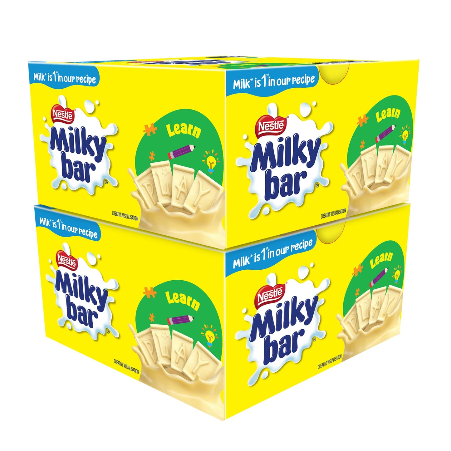 Milkybar Creamy White Chocolate Tablet Bar, 60 Units X 12.5Gm Each - 750Gm, Box (Product Weight May Vary Upwards)