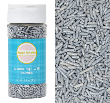 Mystic Sprinkles Sparkling Silver Jimmies 3.2Oz Bottle