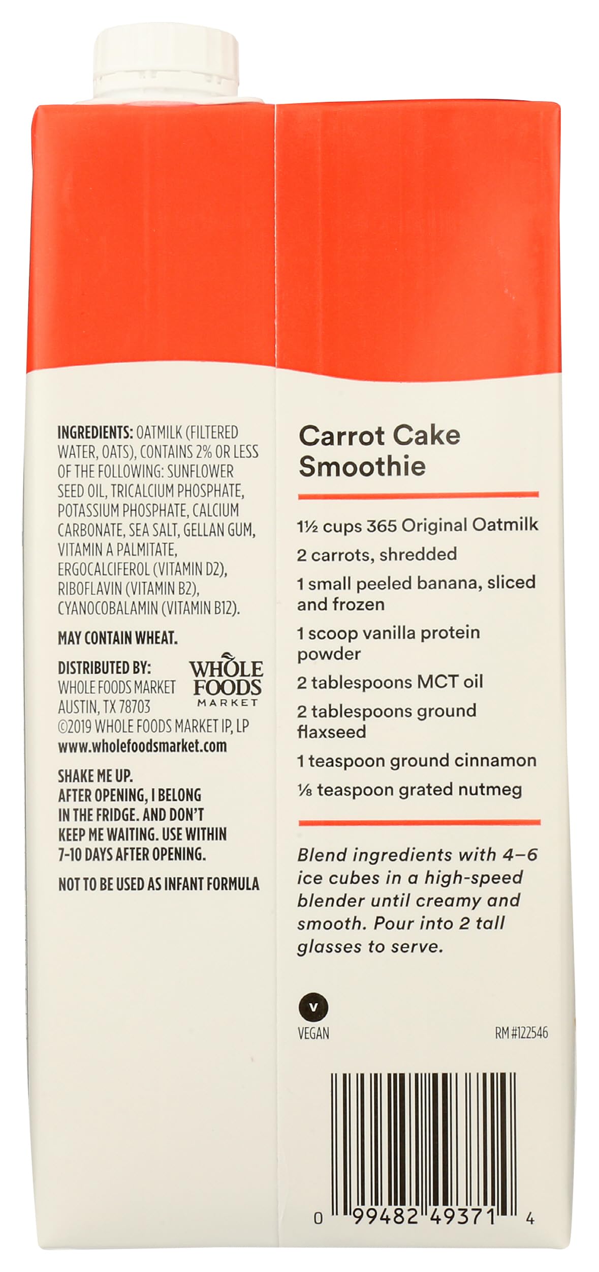 365 by Whole Foods Market, Original Oatmilk, 32 Fl Oz