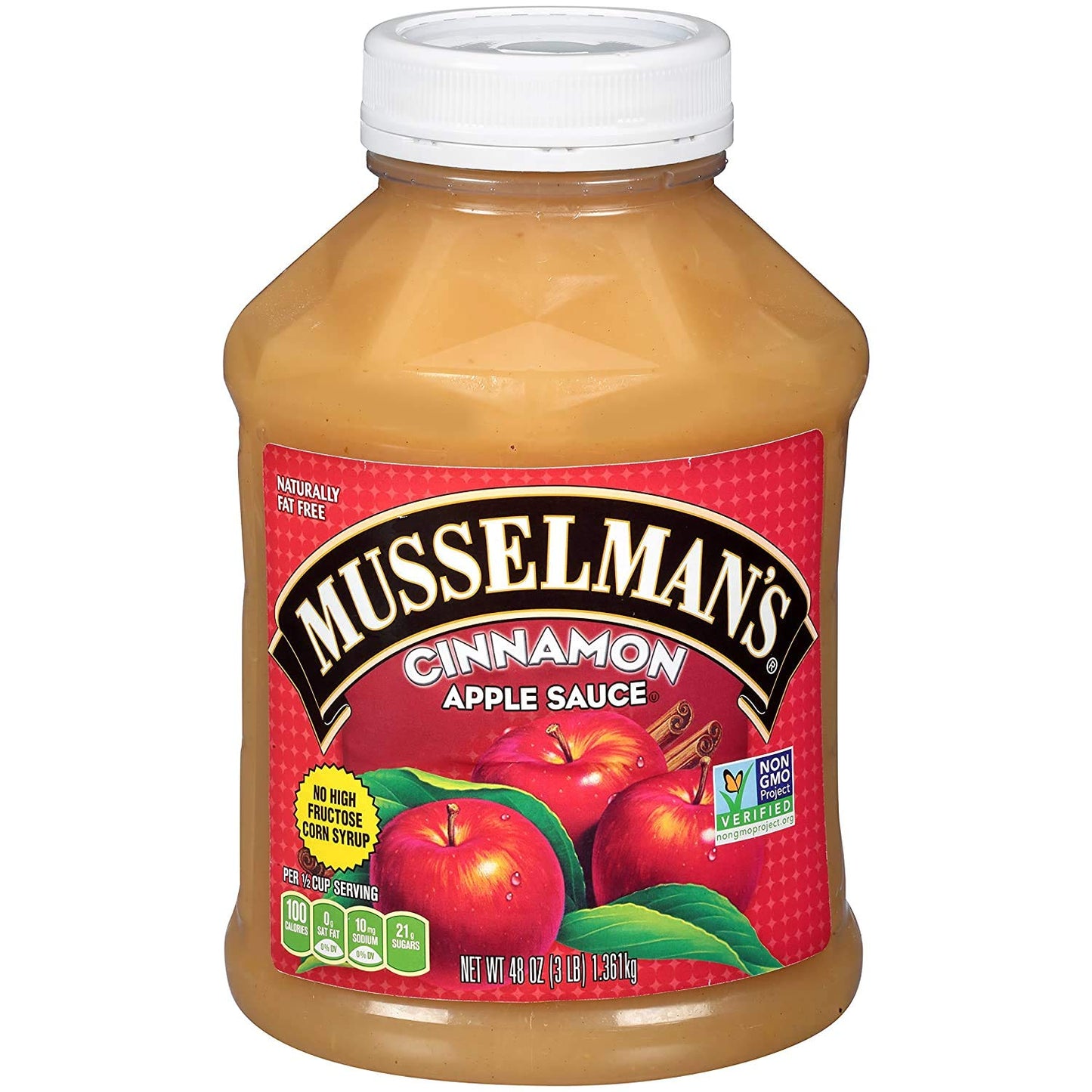 Musselmans Cinnamon Apple Sauce, Pack of 2, 48 Ounces, 3 Pounds