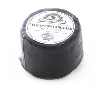 Medium Aged Cheddar Cheese Wheel - 6+ Months | 3 Pound Black Wax Wheel | Creamy, Sweet & Distinct Authentic Wisconsin Cheddar Ch