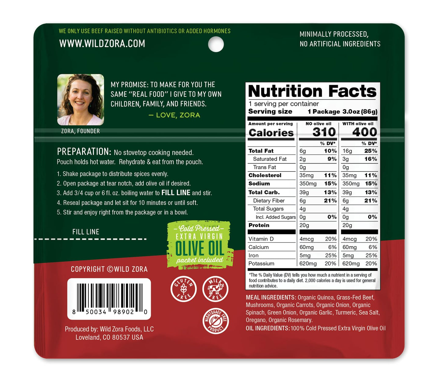 Wild Zora Organic Quinoa Bowls - Quick Prepared Meals, Instant Tasty Bowls, Pantry Staples Gluten-Free Meal With Lentils Plus 10
