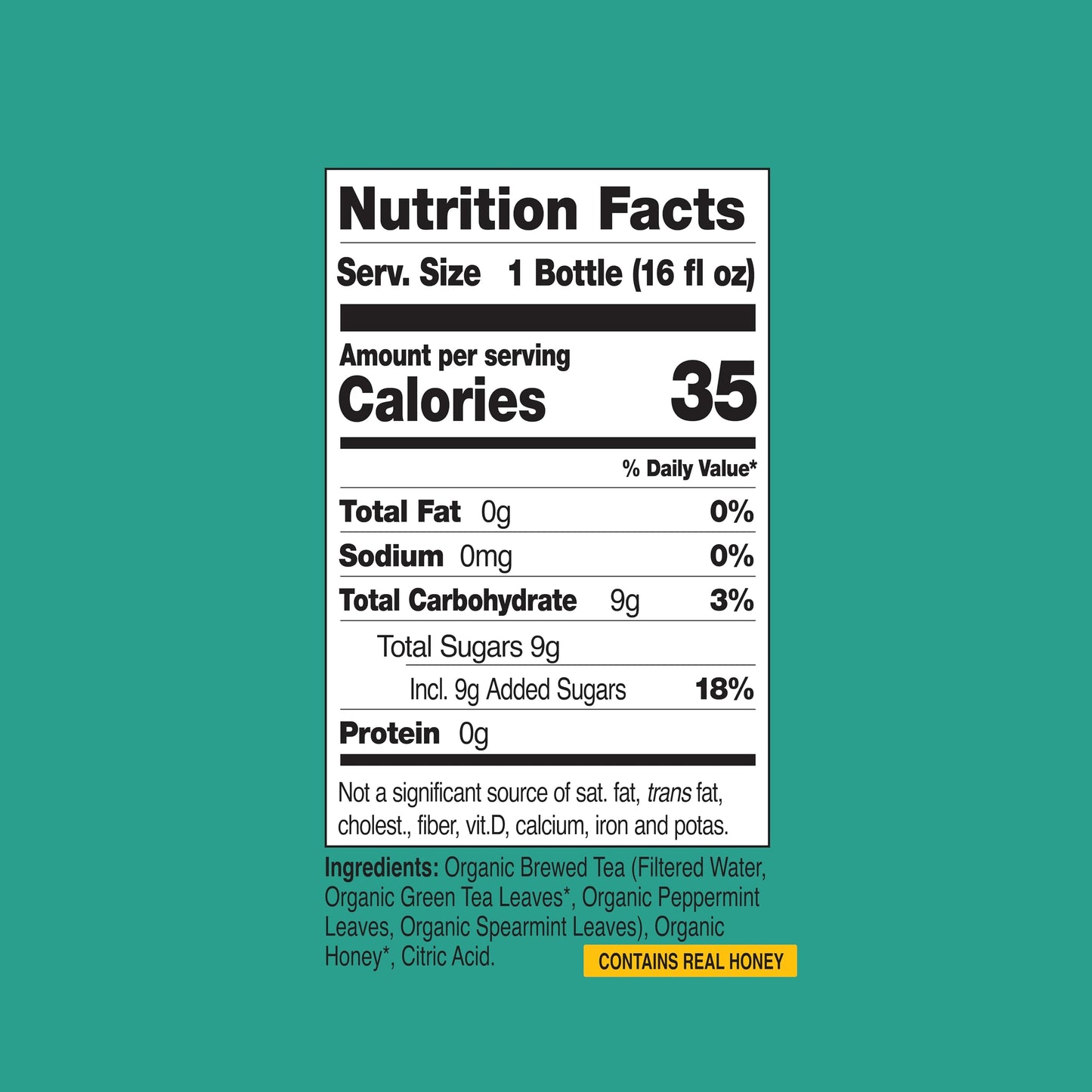 Just Ice Tea Organic Iced Tea, 16 Fl Oz Glass Bottles (Morrocan Mint Green Tea, Pack Of 12)