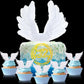 Chunful 51 Pieces Angel Cake Topper White Angel Cupcake Toppers Baby Angel Cake Topper Wafer Cupcake Toppers Cake Decoration For