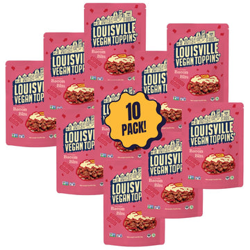 Louisville Vegan Jerky - Toppins Bacon Bits, Vegetarian and Vegan Meat - Non-GMO Soy Protein, Gluten-Free High Protein Vegan Sna