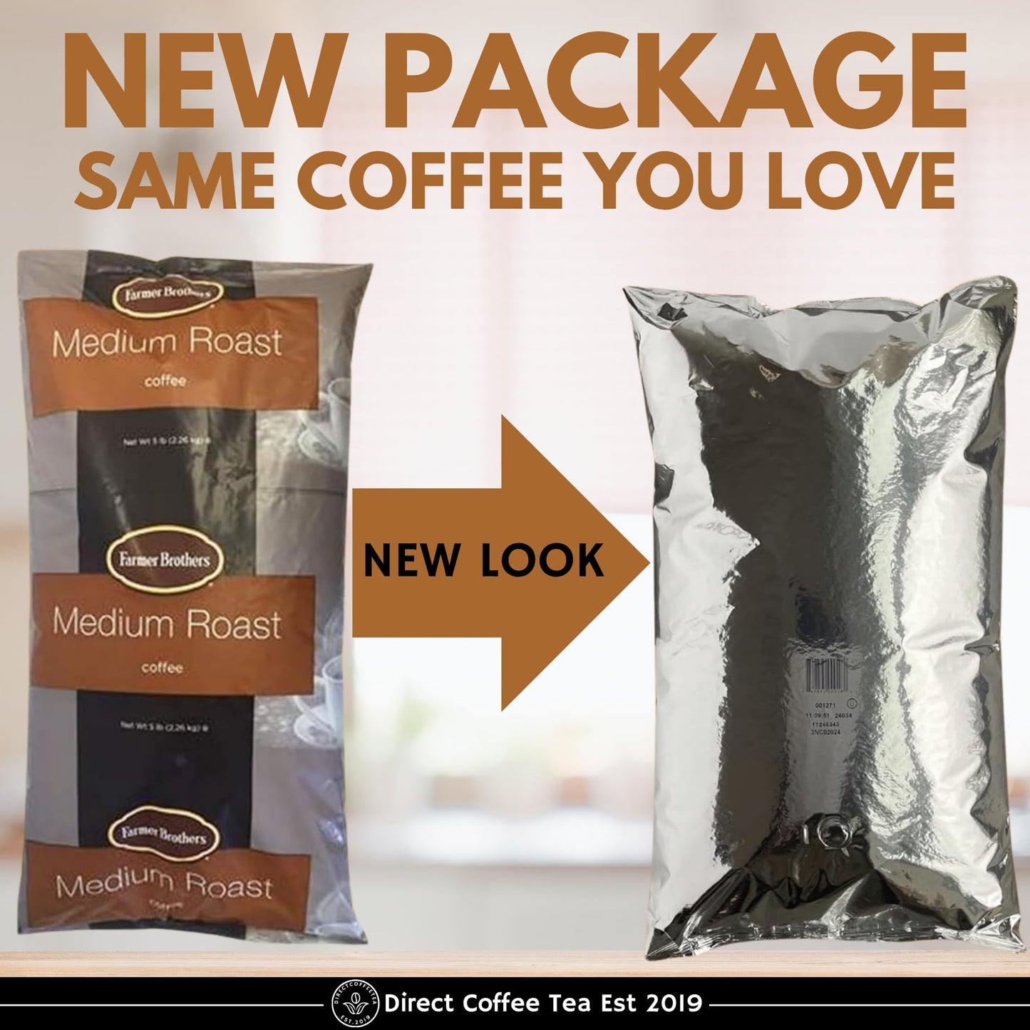 Farmer Bros Ground Coffee - Breakfast Blend  5-lb Bag - Smooth Finish  Aromatic & Mild Flavor - Includes Direct Coffee Tea Est 2019 Barista Spoon with Clip