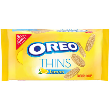 Oreo Thins Lemon Flavored Creme Sandwich Cookies, 10.1 Oz