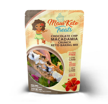 Maui Keto Treats Chocolate Chip Macadamia Crunch Bar Cookie Mix - Gluten Free Low Carb Made with Organic Almond Flour- 12 Ounce 