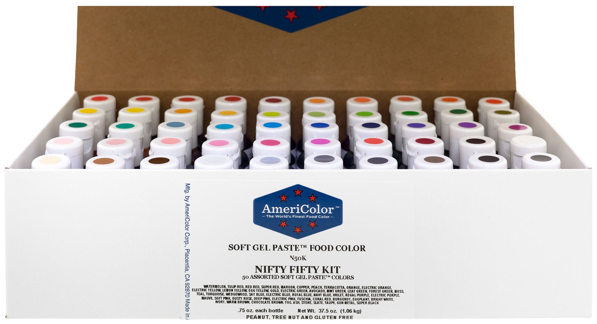 AmeriColor Food Coloring Gel Paste Kit - 50 Pack, 0.75 Ounce, Orange, Model AM 402