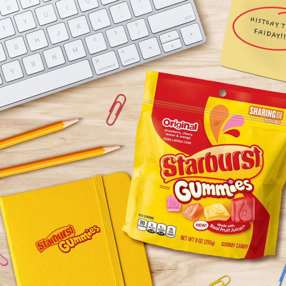 Starburst Gummies Original Fruit Candy, Chewy, Sharing Size, 9 oz Bag (Pack of 8)