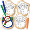 Snowmen Winter Cookie decorating Kit Snowman 4 Cookies + 3 Edible Markers | Holiday Coloring Activity