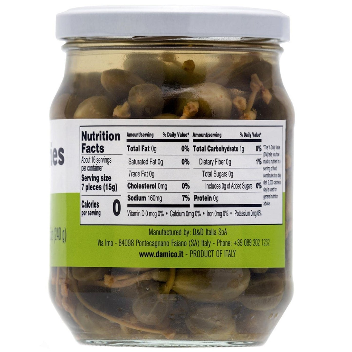 Caperberries, Premium Qulaity, First Selection, Pickled, Capers, Family Size, 19Oz (540G), Non-Gmo, Fratelli D'Amico, Product Of